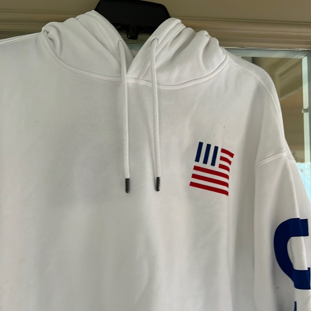 The North Face USA cropped (natural waist) hoodie!
